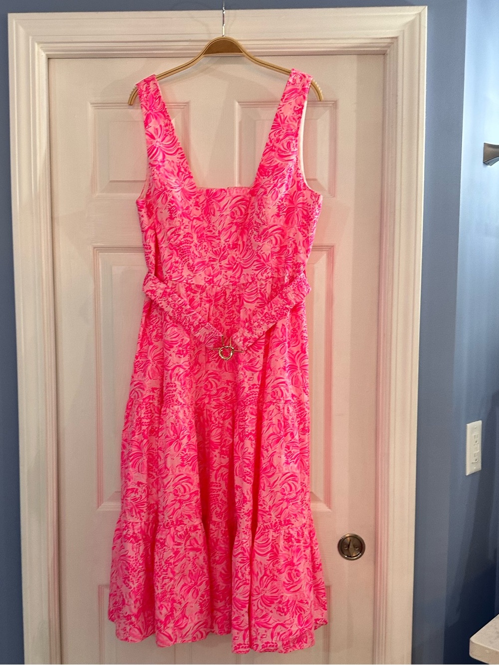 Lilly Pulitzer McKinnon Midi Dress - in Pink Blossom Foxy Llama size 14